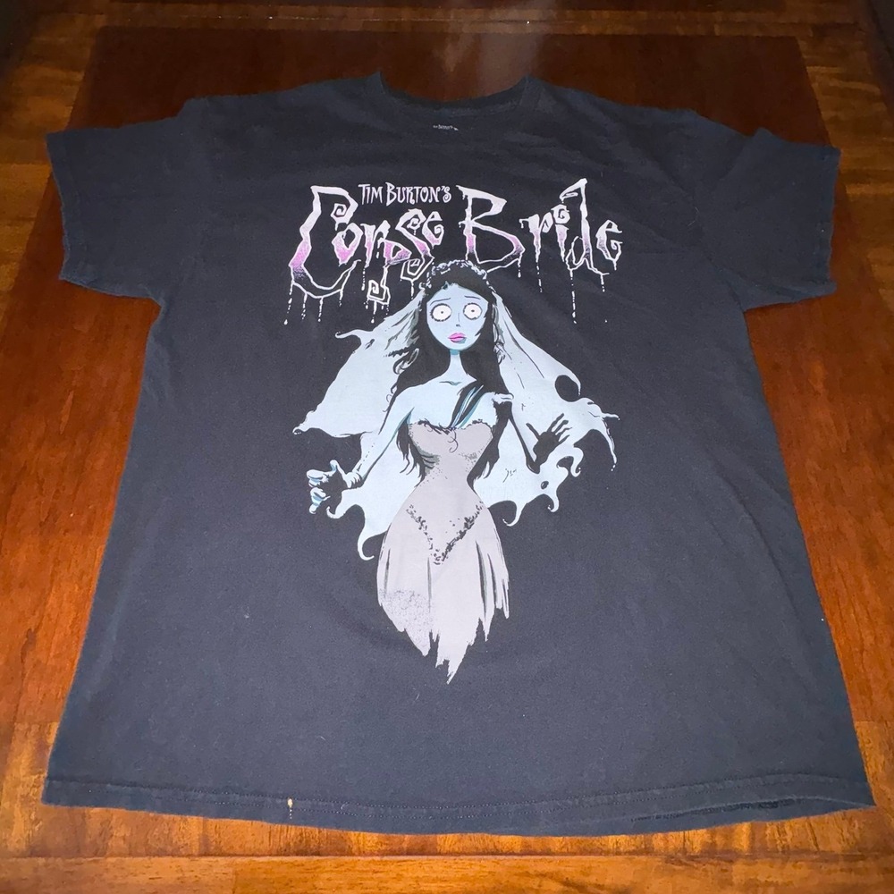 Tim Burton Corpse Bride Emily Graphic Tee XL Goth Horror Movie Shirt